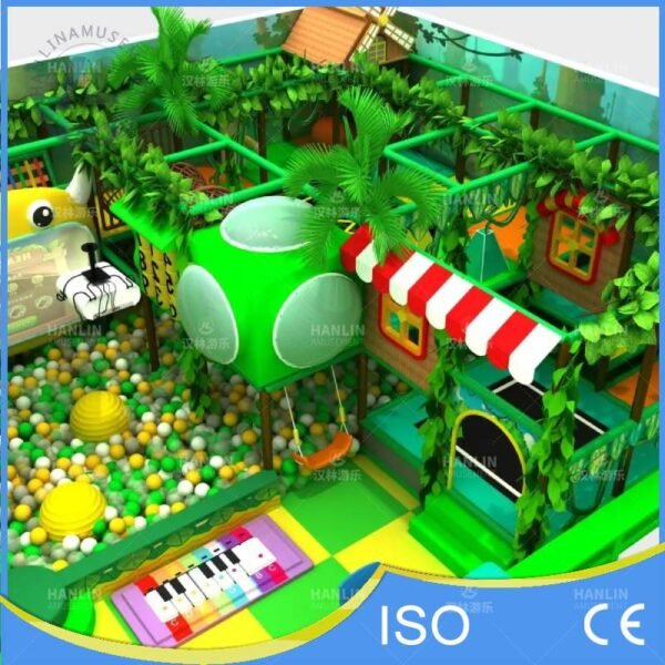 Jungle Theme Soft Play Slide And Interactive Ball Pit Projection Game
