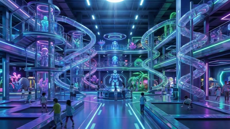 Large Scale Custom Space Themed Indoor Family Entertainment Center