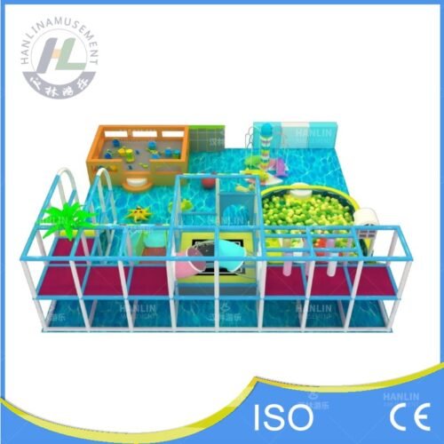 Ocean Theme Indoor Playground Front View With Sand Pit And Seating Ocean Theme Indoor Playground Front View With Sand Pit And Seating