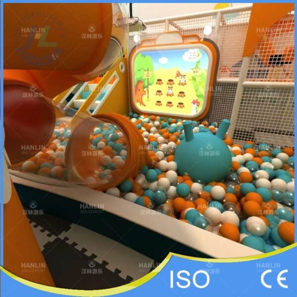 Transparent Tube Slide in Kids Ball Pit Transparent Tube Slide in Kids Ball Pit