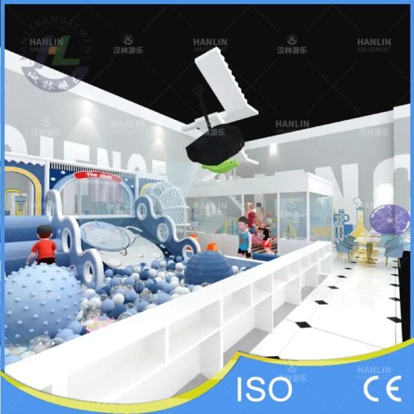 Astronaut Cat Slide and Interactive Ball Pit