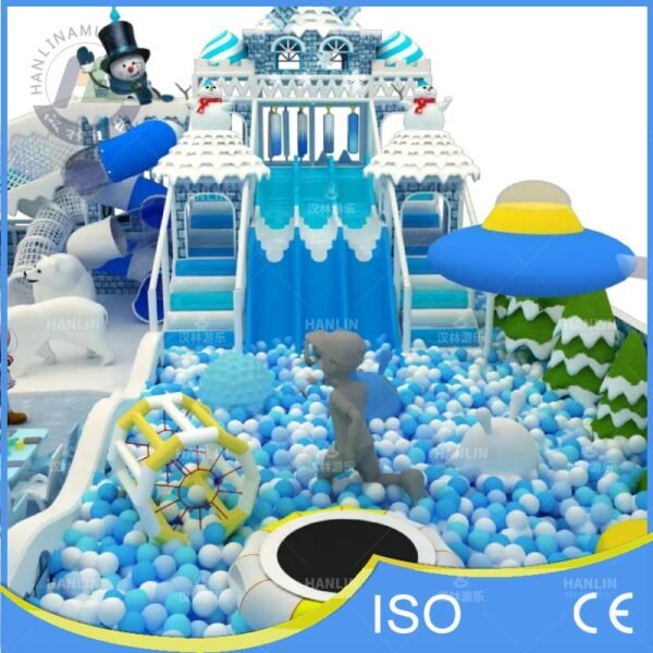 Ice Castle Triple Slide and Giant Ball Pit