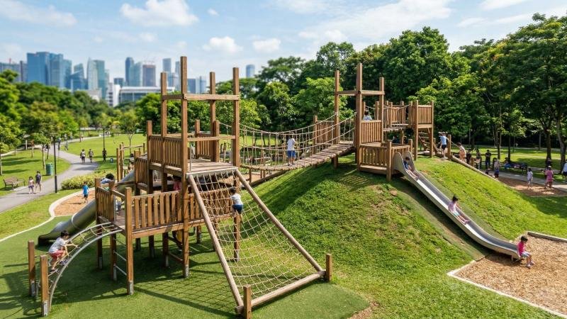 Premium Commercial Wooden Playground Structure