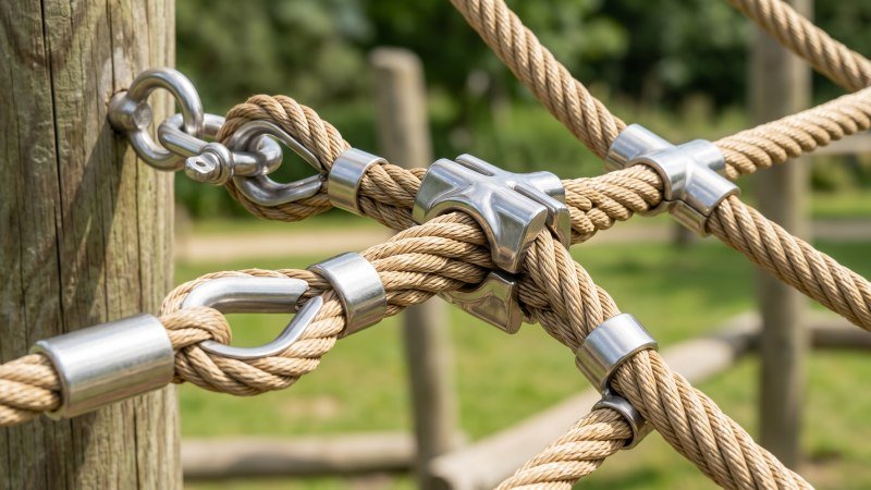 Commercial Grade Rope Net Connections and Safety Hardware