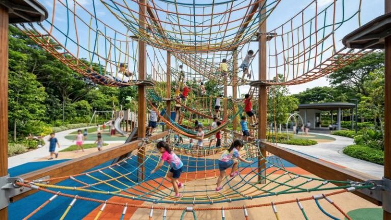 Commercial Playground Cargo Net Structure Outdoor
