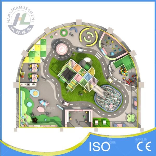 Curved Traffic Town Play Center Top View Curved Traffic Town Play Center Top View
