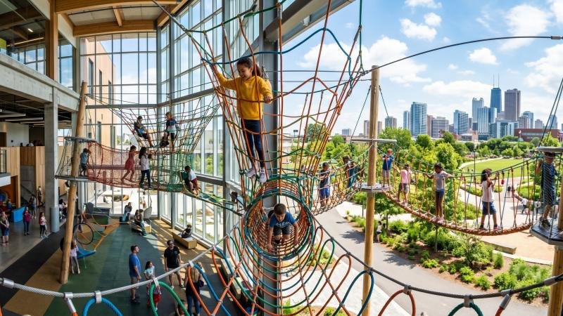 Custom Climbing Net Playground Indoor Outdoor Panoramic