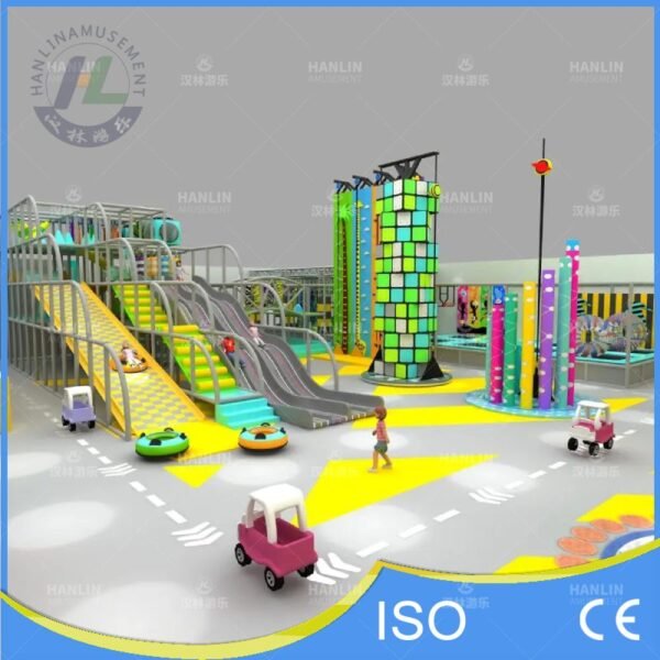 Donut Slide and Colorful Climbing Poles