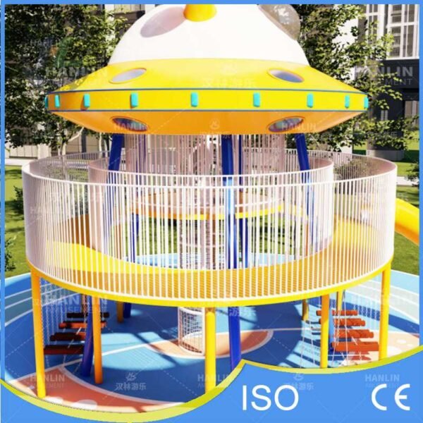 Multi-Level Spaceship Climbing Net and Slide
