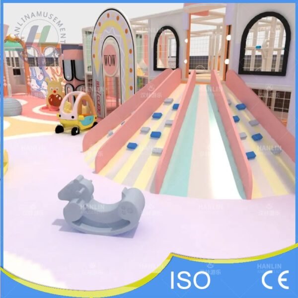 Pink Multi Lane Wide Slide and Toddler Area