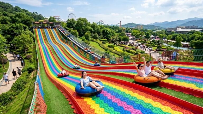 Commercial Outdoor Rainbow Slide Amusement Park