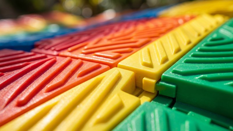 High Density Plastic Interlocking Rainbow Slide Tiles