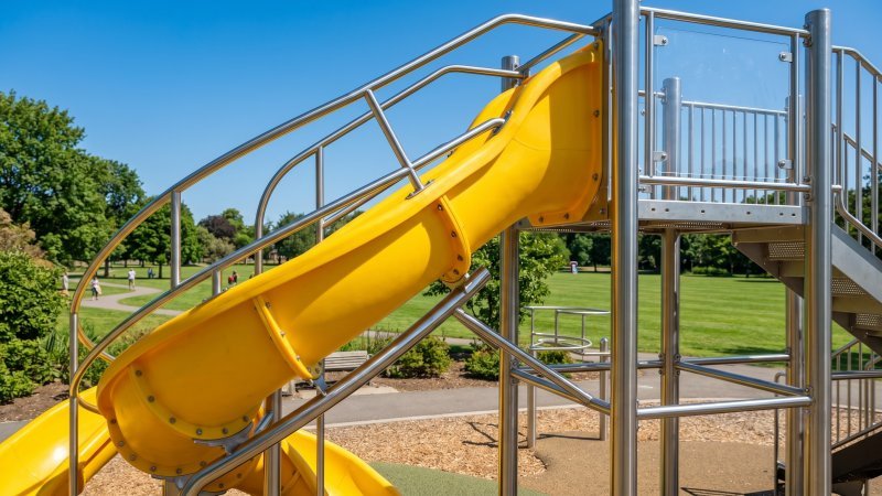 Hybrid Playground Slide Metal and Plastic
