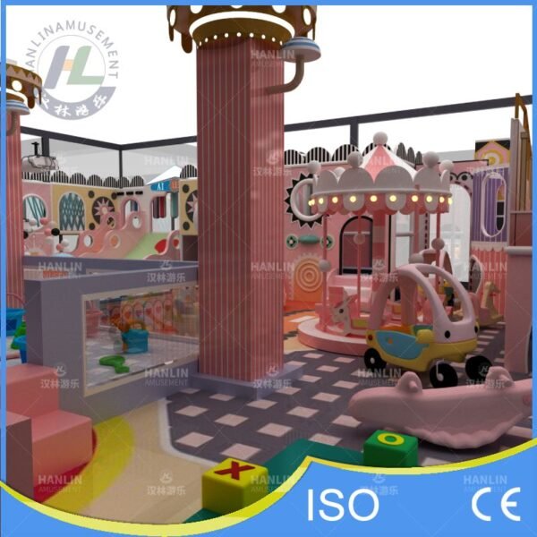 Pink Mini Carousel and Toddler Play Area Pink Mini Carousel and Toddler Play Area