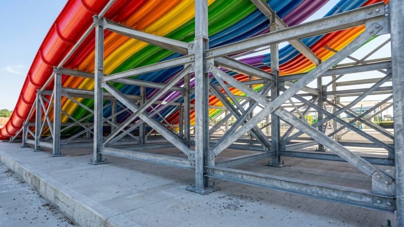 Steel Scaffolding Structure For Rainbow Slide