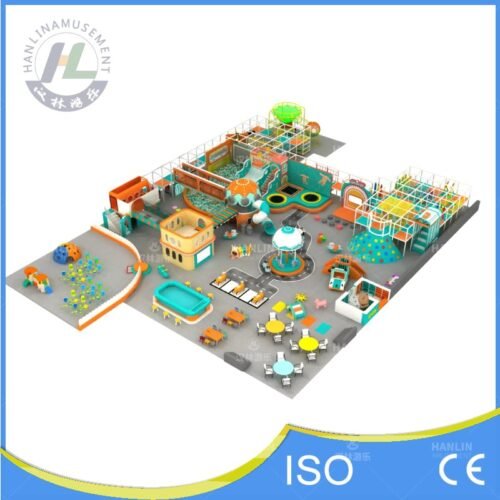 Teal and Orange Mega Play Center Overview