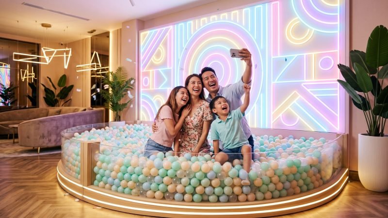 Aesthetic Neon Photo Zone for Family Parties