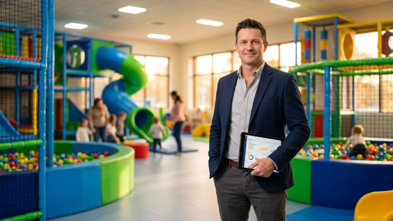 Confident Playground Business Owner Strategy