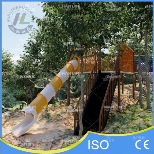 Forest Canopy Treehouse Tower and Long Slide