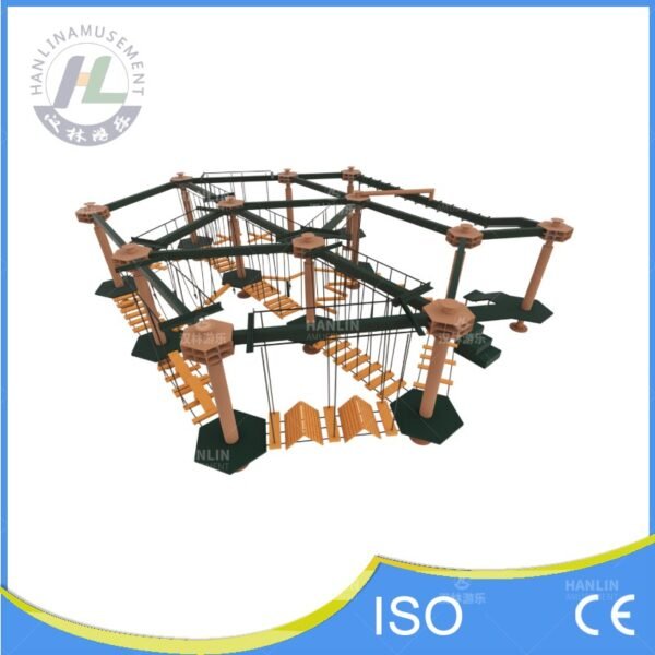 Hexagonal High Rope Adventure Course Isometric View