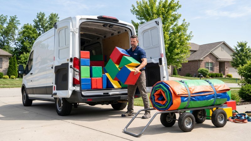 Loading Party Rental Equipment Into Van