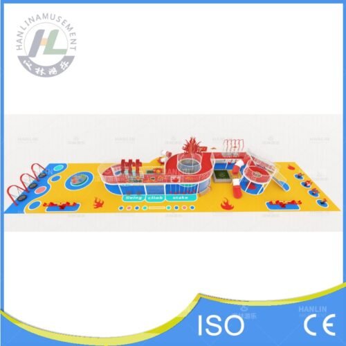 Modern Rocket Theme Outdoor Playground Aerial View Modern Rocket Theme Outdoor Playground Aerial View