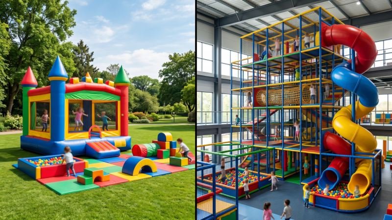 Portable and Fixed Commercial Playgrounds Comparison