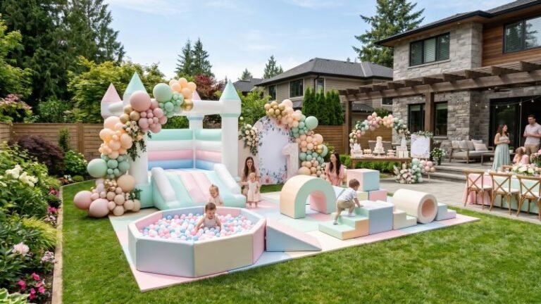 Premium Portable Playground Party Rental Setup
