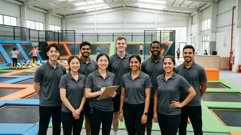 Professional Trampoline Park Staff Team