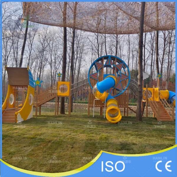 Star and Moon Theme Wooden Playground Overview