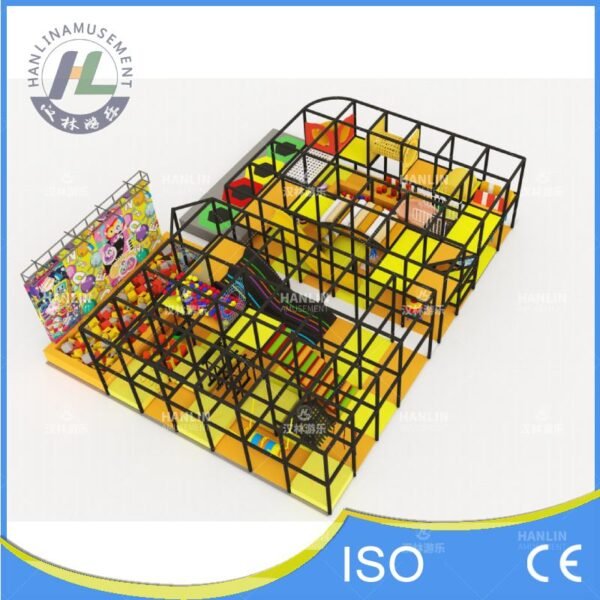 Yellow and Black Compact Playground Top Angled View