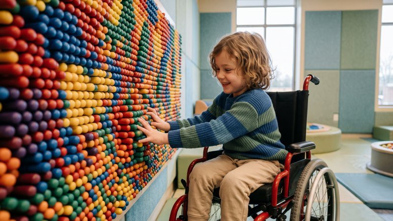 Accessible Sensory Friendly Pin Wall for Children