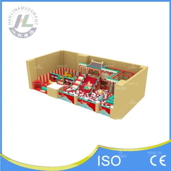 Beige Walled Asian Theme Compact Soft Play Area