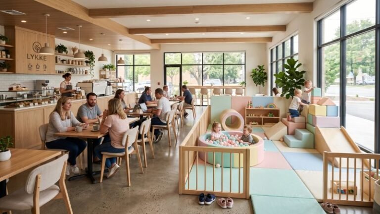 Boutique Play Cafe Interior With Coffee Area And Soft Play