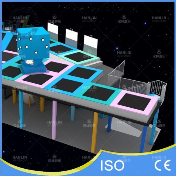 Elevated Neon Trampoline Platform Elevated Neon Trampoline Platform