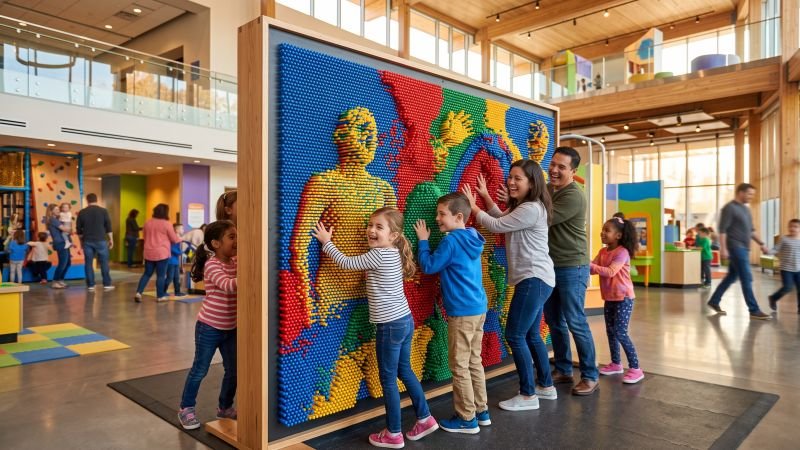 Giant 3D Pin Screen Museum Exhibit