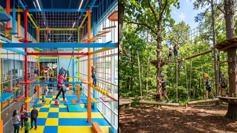 Indoor vs Outdoor Kids Rope Course
