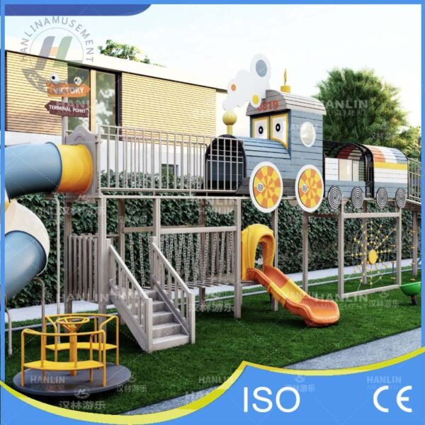 Locomotive Engine Play Tower with Slides Locomotive Engine Play Tower with Slides