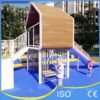 Modern White Frame Play House with Stainless Steel Slide