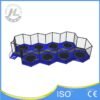 Multi-Mat Enclosed Outdoor Trampoline Park Side View