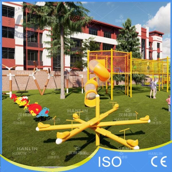 Multi-Seater Yellow Seesaw and Park Equipment