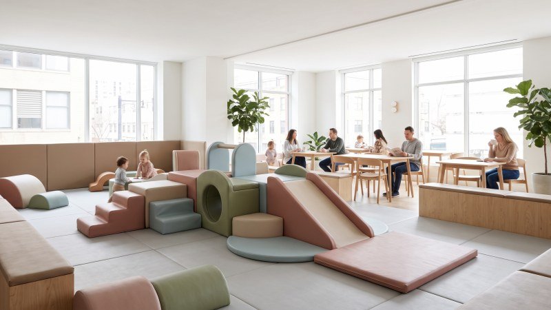 Open Concept Toddler Play Area With Uninterrupted Line Of Sight