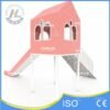 Pink Elevated Playhouse with Stainless Steel Slide
