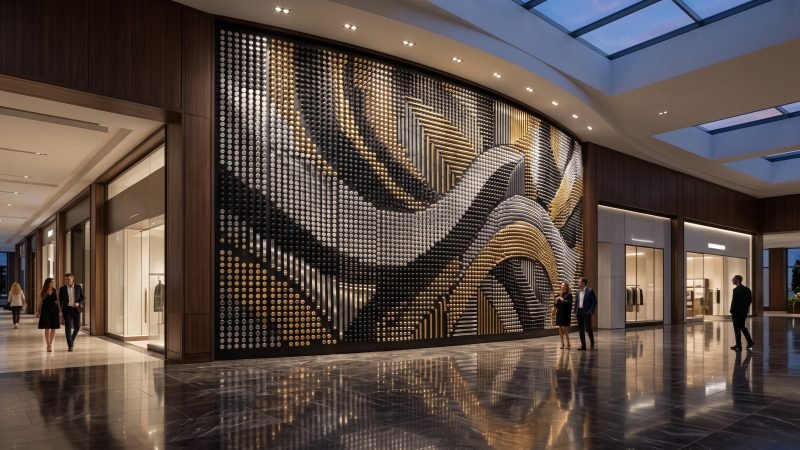 Premium Custom Color 3D Pin Wall in Luxury Mall