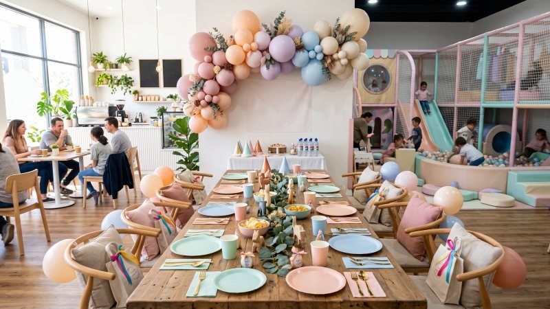 Private Birthday Party Setup In A Modern Play Cafe