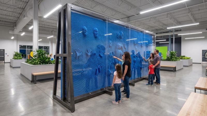 Safe Installation of 3D Pin Wall with Protective Back Shield