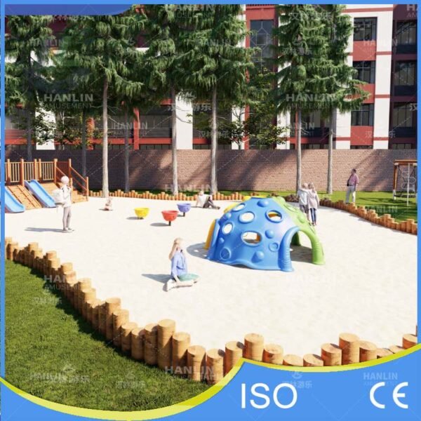 Sandpit Area with Geodesic Climbing Dome
