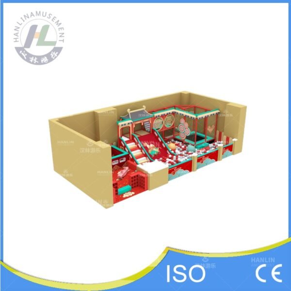 Traditional Style Kids Indoor Playground with Trampoline