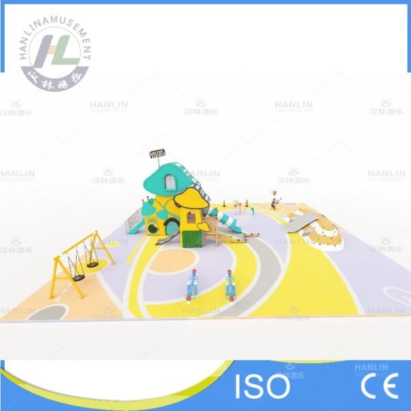 Whimsical Nature Theme Playscape Aerial View
