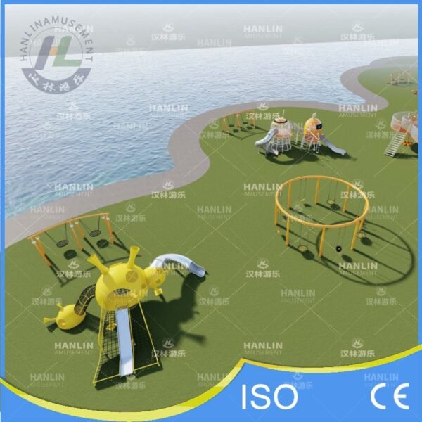Yellow Submarine Theme Play Pods and Circular Swings Yellow Submarine Theme Play Pods and Circular Swings